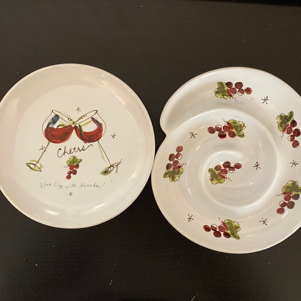 2 California Pantry wine theme appetizer dishes.  Great for grapes, olives, nuts